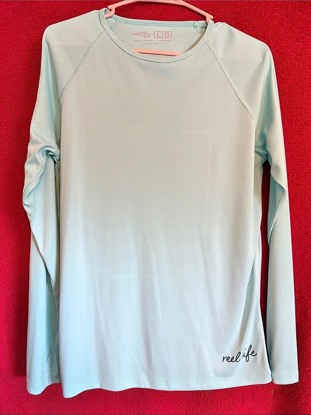 Reel Life Long Sleeve Palm Graphic Shirt Size Large